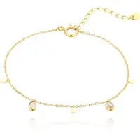 Cilla Jewels Schakelarmband Dames Goudkleurig met Ovale Steentjes en Muntjes