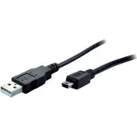 Helos 1m USB 2.0 A - MiniUSB 2.0 B USB-kabel USB A Mini-USB B Zwart
