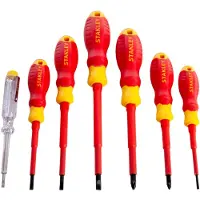 Stanley - Schroevendraaier Set - 7 stuks - Geïsoleerd tot 1000V - Chroom-Vanadium Staal