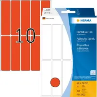 Herma Multipurpose-etiketten, 20 x 75 mm, rood, permanent hechtend, om met de hand te - 3 stuks