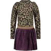 Like Flo Meisjes jurk puffy met plisse rok - Streep. Maat 140