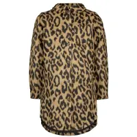 B.NOSY Meisjes blouse flannel lang - Rich luipaard. Maat 110