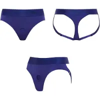 Strap-On-Me - Strapon Harnas Lingerie - Heroine - Blauw - Maat S
