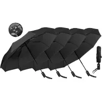 PD 4x - Automatische Mini Paraplu Opvouwbaar - Zwart - Mini Paraplu Handtas - Mini Paraplu Lichtgewicht - Miniparaplu