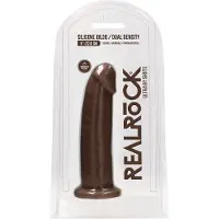 Realrock Real Rock - Silicone Dildo zonder Ballen - Bruin - 22,8 cm