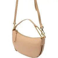 Coccinelle Leren Schoudertas Priscilla Handbag Grained Leather Toasted Beige