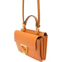 Coccinelle Leren Schoudertas Avondtas Arlettis Handbag Grainy Leather Paprika Oranje