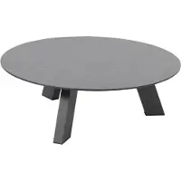 4 Seasons Outdoor 4SO Cosmic salontafel met hpl tafelblad slate antraciet 78 cm rond en 25 cm hoog -