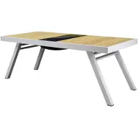 Higold Excellent Outdoor York dining tuintafel 200x90xH75 cm aluminium wit teak - glass top