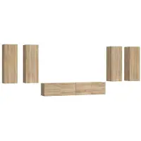 vidaXL 6-delige Tv-meubelset bewerkt hout sonoma eikenkleurig