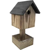 Garden Spirit Vogelhuisje Gevlamd Voederhuis & Nestkast Combi- Nestkastje - Garden Spirit - Grijs - 22102