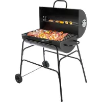 MaxxGarden Houtskoolbarbecue - Cilindervormige Barbecue - 90x90 cm - Zwart