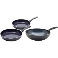 Greenpan Torino Set de Poêles à Frire Céramique 24 + 28 cm + Wok 28 cm