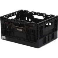 Wicked Smart Crate zwart met bruine grepen (recycled plastic)