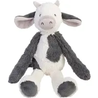 Happy horse Koe Casper Knuffel 28cm - Wit/Grijs - Baby Knuffel