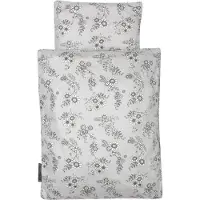 Smallstuff - Doll Bedding - Grey Flower garden