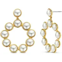 Ti sento Dames Oorbellen - 925 zilver - Parel met geel verguld - 7905YP