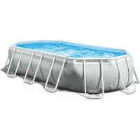 Intex Prism 503x274x122 Cm Steel Oval Pool Frame Above Ground Grijs 13365 Liters