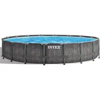 Intex Greywood Prism Premium Ø 549x122 Cm Steel Round Frame Above Ground Pool Grijs 24311 Liters