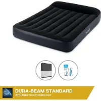 Intex Luchtbed - Twijfelaar - 137 x 191 x 25 cm - Blauw - Inclusief pomp - Hoeslaken en Reparatieset
