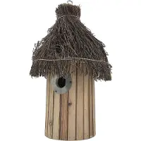 Garden Spirit Vogelhuisje Gevlamd Wilgentakken met Ophangtouw - Rond- Nestkastje - Garden Spirit - Grijs - 202798