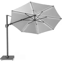 Platinum Challenger T2 glow zweefparasol 350 cm rond lichtgrijs