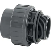 W'eau Koppeling met O-ring 50mm x 1 1/2" buitendraad 10bar - grijs