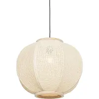 QAZQA Oosterse hanglamp naturel stof 48 cm - Rob