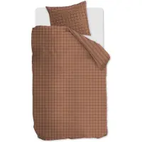 Vt wonen Dekbedovertrek vtwonen Grid Terra Flanel-140 x 200 / 220 cm | 1-Persoons