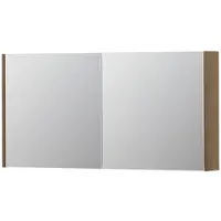 Ink SPK1 Spiegelkast - 120x14x60cm - 2 deuren - dubbelzijdige Spiegel - schakelaar en stopcontact - MDF Fineer Ash grey 1110722