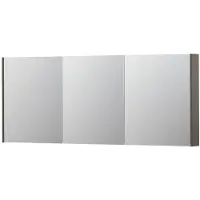 Ink SPK2 Spiegelkast - 180x14x74cm - 3 deuren - dubbelzijdige Spiegel - schakelaar en stopcontact - MDF lak taupe mat 1105554