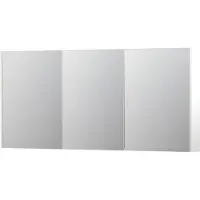 Ink SPK2 Spiegelkast - 160x14x74cm - 3 deuren - dubbelzijdige Spiegel - schakelaar en stopcontact - MDF lak wit mat 1105501