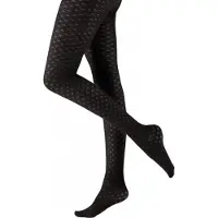Pretty polly Maillot - Small Diamond Flower - Knitted - S/M - Zwart
