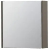 Ink SPK1 Spiegelkast - 60x14x60cm - 1 deur - dubbelzijdige Spiegel - schakelaar en stopcontact - MDF lak taupe mat 1110454