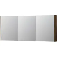 Ink SPK2 Spiegelkast - 180x14x74cm - 3 deuren - dubbelzijdige Spiegel - schakelaar en stopcontact - MFC Koper eiken 1105567