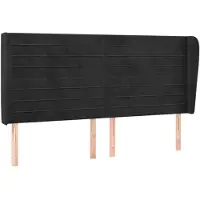 vidaXL Hoofdbord met randen 183x23x118/128 cm fluweel zwart