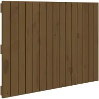 vidaXL Wandhoofdbord 95,5x3x60 cm massief grenenhout honingbruin