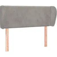 vidaXL Hoofdbord met randen 83x23x78/88 cm fluweel lichtgrijs