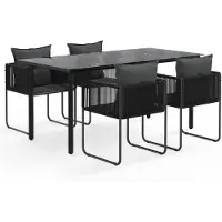 vidaXL 5-delige tuinset, zwart