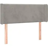 vidaXL Hoofdbord met randen 83x16x78/88 cm fluweel lichtgrijs