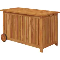 vidaXL Tuinbox met wieltjes 90x50x58 cm massief acaciahout