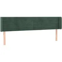 vidaXL Hoofdbord met randen 183x16x78/88 cm fluweel donkergroen