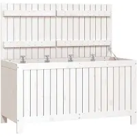 vidaXL Tuinbox 121x55x64 cm massief grenenhout wit