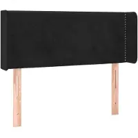 vidaXL Hoofdbord met randen 103x16x78/88 cm fluweel zwart