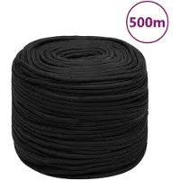 vidaXL Boottouw 6 mm 500 m polypropeen zwart