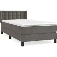 vidaXL Boxspring met matras fluweel donkergrijs 100x200 cm