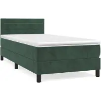 vidaXL Boxspring met matras fluweel donkergroen 80x200 cm