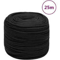 vidaXL Boottouw 6 mm 25 m polypropeen zwart