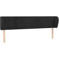 vidaXL Hoofdbord met randen 183x23x78/88 cm fluweel zwart