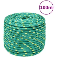 vidaXL Boottouw 12 mm 100 m polypropyleen groen